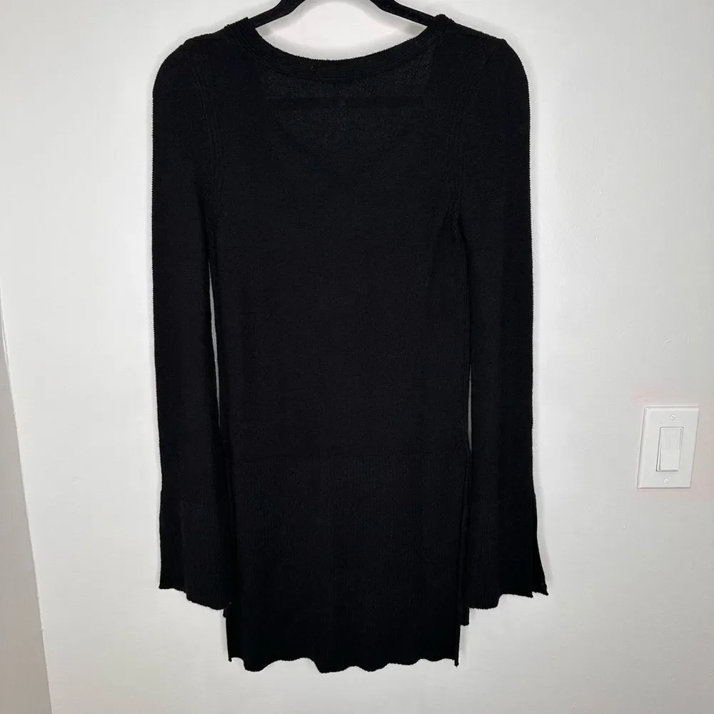 Free People Black Crisscross Front Knit Sweater